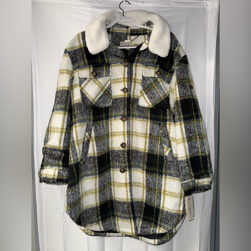 NWT Koolaburra by UGG Women's Faux-Wool Plaid Shacket Size XXL